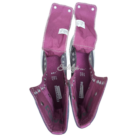 Converse CTAS 2012 RARE XHI 13 Eyelet Calf High Purple Foldover Sneaker Womens 7 - Picture 11 of 13